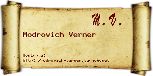Modrovich Verner névjegykártya